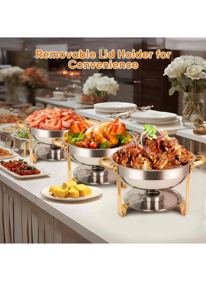 baytella 2PCS Stainless Steel Chafing Dish Buffet Set 4.5L, Food Warmer with Lid Water Tray and Fuel Holder for Parties Catering and Events - Image 4